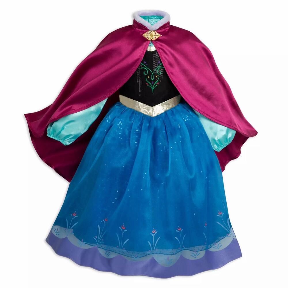Disney Frozen Princess Anna Dress and Cape Costume Girls Size 7-8 NWT